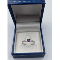 ราคา แหวนอเมทิสต์ พลอยแท้ เงินแท้ 925 เคลือบทองคำขาว (15544157606)