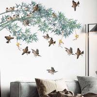 ราคา Ink Painting Chinese Style Wall Decals Flowers Wall Sticker Birds Wall Stickers Home Decor Living Room Wallpaper Bedroom Study RoomTea Hall Office Wall Decoration (20262587501)