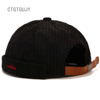 ราคา CTGT Mens Retro Corduroy Docker Brimless หมวกหมวกแก๊ปกะโหลกรีดหมวกบีนนี่หมวกกะลาสี (7857059046)