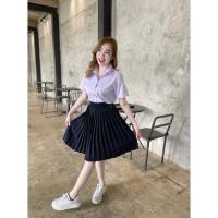 ราคา กระโปรงนักศึกษาพลีทจีบรอบสีกรม (21697962966)