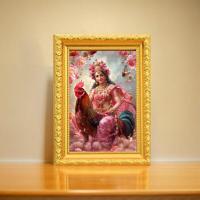 ราคา รูปมงคล รูป รูปภาพ พระแม่ขี่ไก่ D4 พระแม่อุมาขี่ไก่ พระแม่พหุชระมาตากี เป็นปางหนึ่งของพระแม่ศรีอุมาเทวี รูปภาพเทพฮินดู รูปบูชา สไตล์มินิมอล ขนาด 4 x 6 นิ้ว (22095904643)