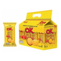 ราคา โอเคทิน บิสกิต ขนมปัง อบกรอบ ชนิดแผ่นบาง 1แพ็ค 12ซอง OK Thin Biscuit (21780894842)