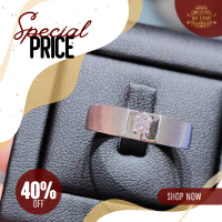 ราคา แหวนเพชรแท้เบลเยี่ยมคัท แหวนเพชรชายเพชรกลาง 15 ตัง เริ่มต้นที่ 9k (12074708059)