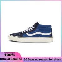 ราคา ของแท้อย่างเป็นทางการ Vans SK8 Mid Reissue Dark Blue Grey Sports Sneakers VN0A391F5TU (22140515193)