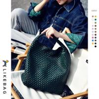 ราคา LIKEBAG กระเป๋าสานแฟชั่นสุภาพสตรีต้นฉบับกระเป๋าถือทอมือ PU หนังทอผู้หญิงความจุขนาดใหญ่ Tote กระเป๋าขนาดเล็ก Bag (16057296258)