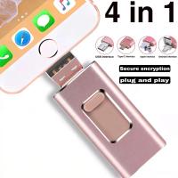 ราคา 4in1แฟลชไดรฟ์ขนาด128GB แฟลชไดร์ฟ S สำหรับ Iphone 15 14 13 12แฟลชไดร์ฟภายนอกสำหรับ Iphone 15 Pro ธัมบ์ไดรฟ์จัดเก็บข้อมูลภายนอกหน่วยความจำรูปถ่ายติดสำหรับอุปกรณ์และอีกมากมายประเภท C IPhone IPad Android