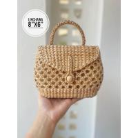 ราคา คุณนายน้อยฝาปิด กระเป๋าสานผักตบชวาทรงสวย งานจริงน่ารักมาก (21590625194)