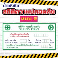 ราคา VS005 ป้ายไวนิล สถิติความปลอดภัย มี 3 แบบ และ 2 ขนาดให้เลือก พร้อมเจาะรูแขวน ออกใบกำกับภาษีได้ (22000289475)