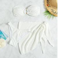 ราคา ชุดว่ายน้ำเกาะอกสีทึบใหม่ บิกินี่สไตล์ยุโรป ชุดว่ายน้ำเซ็กซี่เปลือยหลัง กระโปรงชุดว่ายน้ำสามชิ้น S2438 (21904512310)