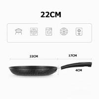 ราคา สินค้าพรีเมี่ยม ไม่ติดกระทะ กระทะทอด 22 28cm กระทะหินอ่อน ก้นแบน ทอด ผัด ตุ๋น ใช้ได้กับเตาทุกประเภท (22087093313)