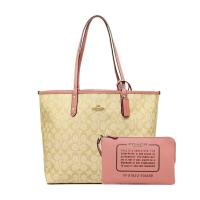 ราคา กระเป๋าสะพาย COACH แท้ ใช้ได้ 2 ด้าน พร้อมกระเป๋าคล้องมือ ได้ทั้งเซต คุ้มมาก COACH 36658 REVERSIBLE CITY TOTE IN SIGNATURE WITH POUCH Peony (21353411594)
