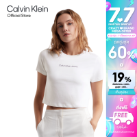 ราคา CALVIN KLEIN เสื้อยืดแขนสั้นผู้หญิง ทรง Regular Crop รุ่น J224288 YAF สีขาว (21728115036)