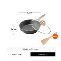 ราคา New Arrival JEETEE Marble Stone Non Stick Deep Frying Wok Chinese Wok pan with Lid 24 28 32CM Die cast Aluminum Wokpan Suitable for All Stoves Induction Compatible (21954181619)