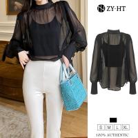 ราคา ZY HT EraVogue ชุดเซ็ท 2 ชิ้น ผญ เสื้อสายเดี่ยว เสื้อแขนยาว เสื้อผ้าผู้ญิง เสื้อสีดำ เสื้อชีฟอง เสื้อกันแดด เสื้อเกาหลี 6042 (19223711779)