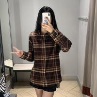 ราคา UNIQLO 2023ฤดูใบไม้ร่วงเสื้อเชิ้ตผ้าสักหลาดผู้ชาย ผู้หญิงM462405เสื้อเชิ้ตลายสก๊อตลำลองแขนยาวหลวม 462402นำเข้าจากญี่ปุ่นแท้ (20800029675)