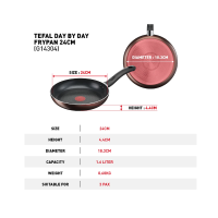 Tefal Day By Day กระทะก้นแบน ขนาด 28 ซม. รุ่น G1430695