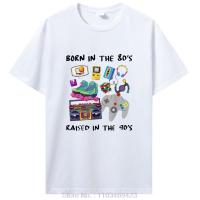 ราคา Born In The 80s Raised In The 90s T Shirt Retro Style 80s 90s Graphic Tees Hobbies Lover Vintage Outfit Cool Party (22044647361)