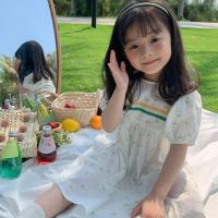 ราคา เดรสเด็กแขนจั้มสีขาว พิมพ์ลายดอกไม้สีเขียว Aliyah Dress (19473277699)