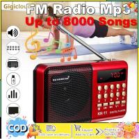 ราคา K11 FM Rechargeable Mini Portable Radio Handheld Digital FM USB TF MP3 Player Speaker (22095634816)