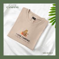 ราคา เสื้อยืดโอเวอร์ไซส์ 6 สี 6 สไตล์ she design oversize I LOVE CAMPING (19993843866)