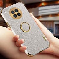 ราคา กรณีโทรศัพท์สำหรับหัวเว่ย Nova 8i เกียรติ50 Lite ปลอกแหวนยึดหรูหราจระเข้หนังแบบ Soft TPU กันกระแทกปกหลัง N8 (15538978473)