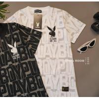 ราคา พร้อมส่ง เสื้อยืดเพย์บอย playboy งานพิมพ์ลาย ปักหน้าอก (21454511223)