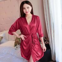 ราคา พร้อมส่ง ชุดนอนซาติน ชุดนอนพร้อมเสื้อคลุม เสื้อคลุมอาบน้ำ ชุดนอนสไตล์ญี่ปุ่น เนื้อผ้ามันวาว มีสายคาดเอว (21993193895)