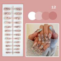 ราคา LILYCUTE 24ชิ้น ชุดเล็บปลอมดอกไม้ไฟฝรั่งเศสเล็บปลอมปลอมคลุมทั้งหมดเล็บอะคริลิกปลอมเล็บปลอม S สำหรับตกแต่งเล็บ (21267104079)