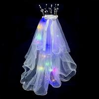 ราคา Zhaozhao ผ้าคลุมผมเจ้าสาว ที่คาดผมเจ้าสาว ผ้าคลุมผมเจ้าสาวประดับไฟ เวลเจ้าสาวประดับไฟ กิ๊บติดง่าย (21332403857)