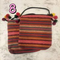 ราคา กระเป๋าสะพายยาว งานผ้านากา ผ้าพื้นเมือง แต่งพู่ มีซิป สายเชือกดำ สายแม้ว (15806538711)