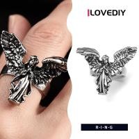 ราคา ILOVEDIY แหวนโลหะทรงพังค์แหวนนางฟ้าโบราณเลียนแบบเก่าฮิปฮอปแหวนปรับขนาดได้ (20365929450)