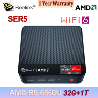 ราคา Beelink SER5 MAX MINI PC AMD Ryzen 7 5800H Mini PC Win 11 Pro DDR4 NVME SSD 5560U Beelink Mini PC SER5 AMD Ryzen5 5560U Triple display Via DisplayPort HDMI Type C (21105400228)