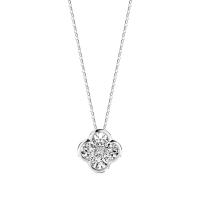 ราคา NGG Dazzling Diamond 18K White Gold Diamond Success Clover Necklace สร้อยคอเพชรแท้ มีใบรับประกัน (14900904376)