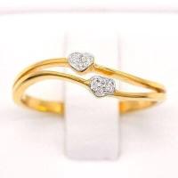 ราคา Happy Jewelry แหวนเพชรของแท้ แหวนหัวใจคู่น่ารัก ทองแท้ 9k 37 5 ME787 (21829594818)