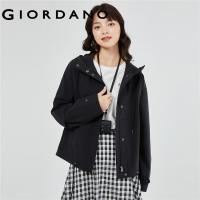 ราคา GIORDANO Women Jackets Pleated Sleeve Loose Windbreakers Zip Front Solid Color Simple Fashion Casual Hooded Jackets 05373722 (22155638772)