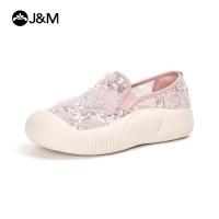 ราคา Joy Mario 2024 ฤดูร้อนผู้หญิงตาข่าย Slip On รองเท้าผ้าใบรองเท้าลำลอง (21871054649)