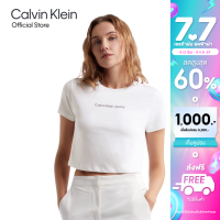 ราคา CALVIN KLEIN เสื้อยืดแขนสั้นผู้หญิง ทรง Regular Crop รุ่น J224288 YAF สีขาว (21728115035)