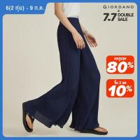 ราคา GIORDANO Women Pants Chiffon Lightweight Pleated Pants Elastic Waist Wide Leg Ruffle Relaxed Fashion Casual Pants 18414908 (21711501776)