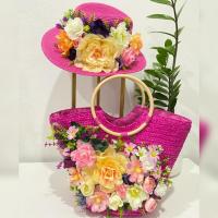 ราคา ชุดเซ็ท หมวก กระเป๋า กระเป๋าฟางข้าวโพด หูหิ้ววงกลมแต่งดอกไม้ ขนาดใหญ่ บุผ้ามีซับมีซิป หมวกสาน แต่งดอกไม้เข้าเช็ท 1 ใบ พร้อมส่งจากไทย (21446806380)