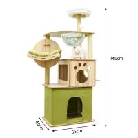 ราคา คอนโดแมว บ้านแมว คอนโดแมวไม้ บันไดและกล่องนอน เสาลับเล็บ ตกแต่งบ้านสวย 150cm (21639464714)