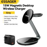 ราคา Essager แท่นชาร์จไร้สาย15W ชาร์จเร็วอุปกรณ์ชาร์จไร้สายอเนกประสงค์ตั้งโต๊ะ S6 USBA18W เดียวเดินทาง Us eu ปลั๊กสำหรับ iPhone 15ชาร์จเร็ว AirPods Apple ดูแท่นชาร์จไร้สาย (22164859485)