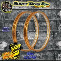 ราคา วงล้อ ขอบล้อ SUPER DRAG RIM ล้อซุปเปอร์แดร็กริม วงล้ออลูมิเนียม วงล้อเจาะตา วงล้อทูโทน วงล้อยิงทราย ขนาด1 20 1 40ขอบ 17 สีทองอ่อน แพ็คคู่ 2 วงแถมเสื้อ (16809949139)
