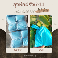 ราคา ถุงห่อผลไม้ 10ห่อ ถุงฝรั่งสำเร็จรูปสีฟ้าUV 6x14 บรรจุประมาณ 950 ใบ ป้องกันแมลงวัลทอง มีรูระบายอากาศ 3 จุดถุงเหนียวทนพิเศษ (19245679229)