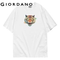 ราคา GIORDANO Men Chinese Fashion Series T Shirts Tiger Head Art Print Cotton Tee Short Sleeve Fashion Casual Tshirts 91094151 (21897669465)