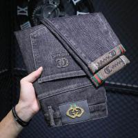 ราคา ใหม่กางเกงยีนส์ Guccis กางเกงสำหรับผู้ชายแฟชั่นลำลองแบรนด์สลิมฟิตกางเกงลำลองกางเกงผ้ายืด (18176295863)