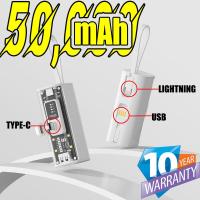 ราคา รับประกัน1ปี พาวเวอร์แบงค์ ชาร์จเร็วType C 50000mAh แบตสำรองพกพา Powerbank min พาวเวอแบงค์แท้ ความจุเยอะ ขนาดเล็ก แบบพกพา พาวเวอร์แบงค์ชาร์จเร็ว มาพร้อมสายชาร์จ (22037275140)