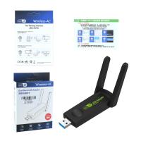 ราคา ตัวรับ wifi ตัวรับสัญญาณ wifi 5G ตัวรับ wifi USB3 0 Dual Band USB Adapter 1300Mbps 2 4GHz 5 8GHz usb รับสัญญาณ wifi เสาคู่ รับไวไฟความเร็วสูง อุปกรณ์เชื (22165082909)