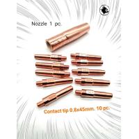 ราคา Contact Tip pana 0 8x45 mm หัวเชื่อม Co2 MIG พานาโซนิค พร้อม Nozzle pana200 ปลอกหัวเชื่อม ซีโอทู ใชกับ สายเชื่อมไฟฟ้า ตู้เชื่อมไฟฟ้า (4888106547)