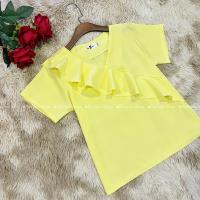 ราคา เสื้อคอวีแต่งระบายเฉียงเก๋เก๋ (21704134486)