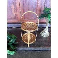 ราคา ชั้นวางของ ใส่ขนม วางอาหาร ชั้นกระด้ง สานขัดลายไทยละเอียด ขนาด 8 นิ้ว (21970900212)